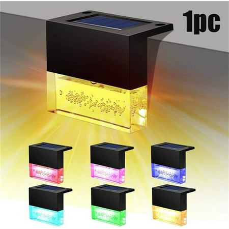 

Solar Deck Lights Outdoor Waterproof LED 7 Color Changing Fence Deck Lights Garden Decor for Patio Outside Stairs Step Yard Pathway