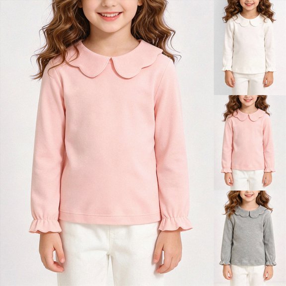 3-4 Years Clothing Girls' Long Sleeved Base Layer T Shirt Back Yo School Clothes Athletic Shirts Girls