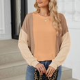thumbnail image 5 of Diufon Womens Knit Blouses Casual Round Neck Long Sleeve Tees Color Block Pullover Tops, 5 of 7