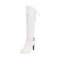 thumbnail image 1 of Womens Winter Belt Buckle Side Zipper Warm Waterproof Platform Super High Heel Strap High Boots, 1 of 9