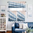 thumbnail image 2 of Blue Black Beach Waves Kitchen Curtains Valances and Tiers Set of 3 Nautical Coastal Abstract Gradient Ocean Wave Tier Curtains and Valance with Rod Pocket for Small Windows, 27.5"x24", 2 of 9