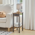thumbnail image 2 of HOOBRO Small End Table with Charging Station, Narrow Side Table with USB Port and Outlets, Skinny Sofa Table, Slim Nightstand, Living Room, Bedroom, Rustic Brown and Black BF240UBZ01, 2 of 9