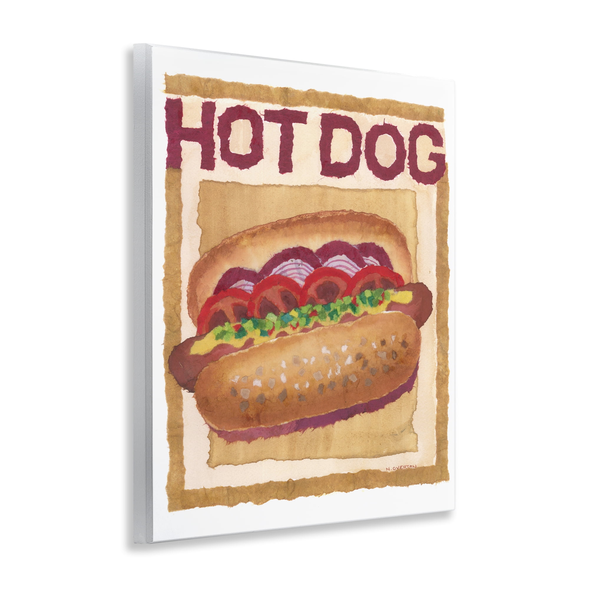 Stupell Industries Traditional Hot Dog Food & Beverage Painting Unframed Art Print Wall Art, 11 x 14