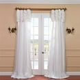 thumbnail image 4 of Ruched Jet Black 120 x 50-Inch Faux Silk Taffeta Curtain Single Panel, 4 of 7