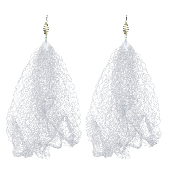 2 Pcs Filet de Pêche à Ressort en Cuivre pour Banc avec Perles Lumineuses, Filet en Maille pour Pêche de Nuit, Équipement de Pêche