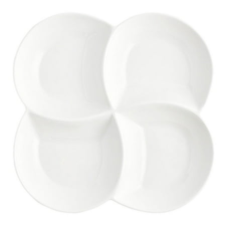 

Ceramic Food Plate 4-compartment Serving Tray Platter Dessert Snack Dish