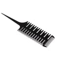 thumbnail image 3 of Professional 3-Sided ABS Highlight Comb with Dual Weaving Options & Regular Comb Top - Anti-Static, Lightweight Ergonomic Design for Hair Dyeing, Sectioning - Salon-Grade Hair Styling Tool (Black), 3 of 6