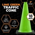 thumbnail image 5 of 18” Lime Green Traffic Cone - 24 Pack - Premium PVC Safety Cone for Parking, Caution, Construction, Road Crews, Emergency Vehicle - Xpose Safety, 5 of 7