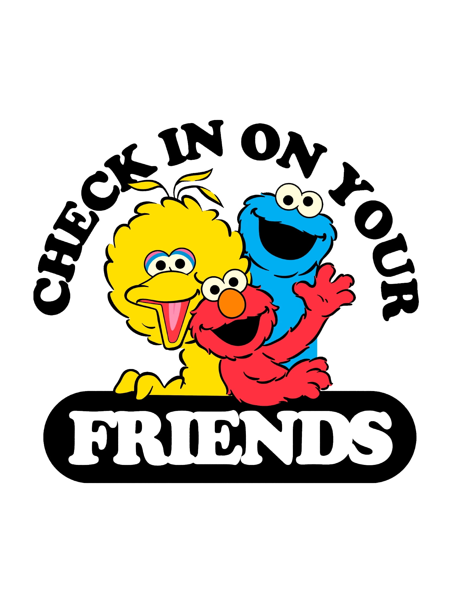Sesame Street, Mens Apparel Graphic T-Shirt, Sizes S-3XL, Checking In On Friends