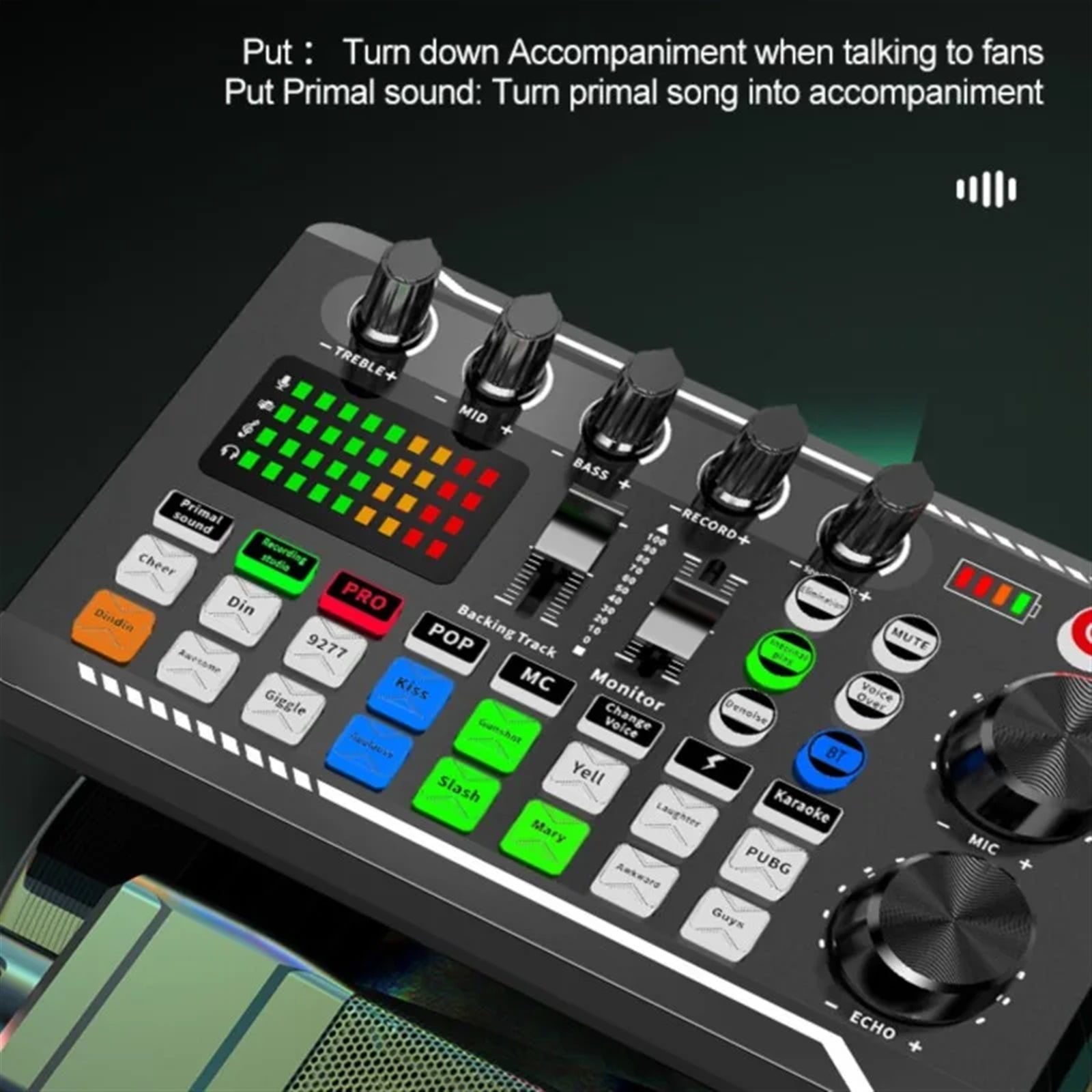 Dedicated Sound Card Microphone For Live BroadCast F998 Card with(Optional) Audio Interface With DJ Mixer Effects Voice Changer ,Easy to Operate