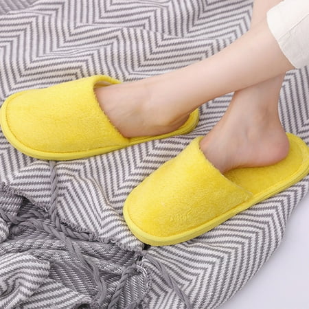 

Sailboat Soft Fluffy Slipper Close Toe Slipper Woman Floor Slipper Reusable Home Shoe Winter Footwear for Travel Home Hotel Yellow 37