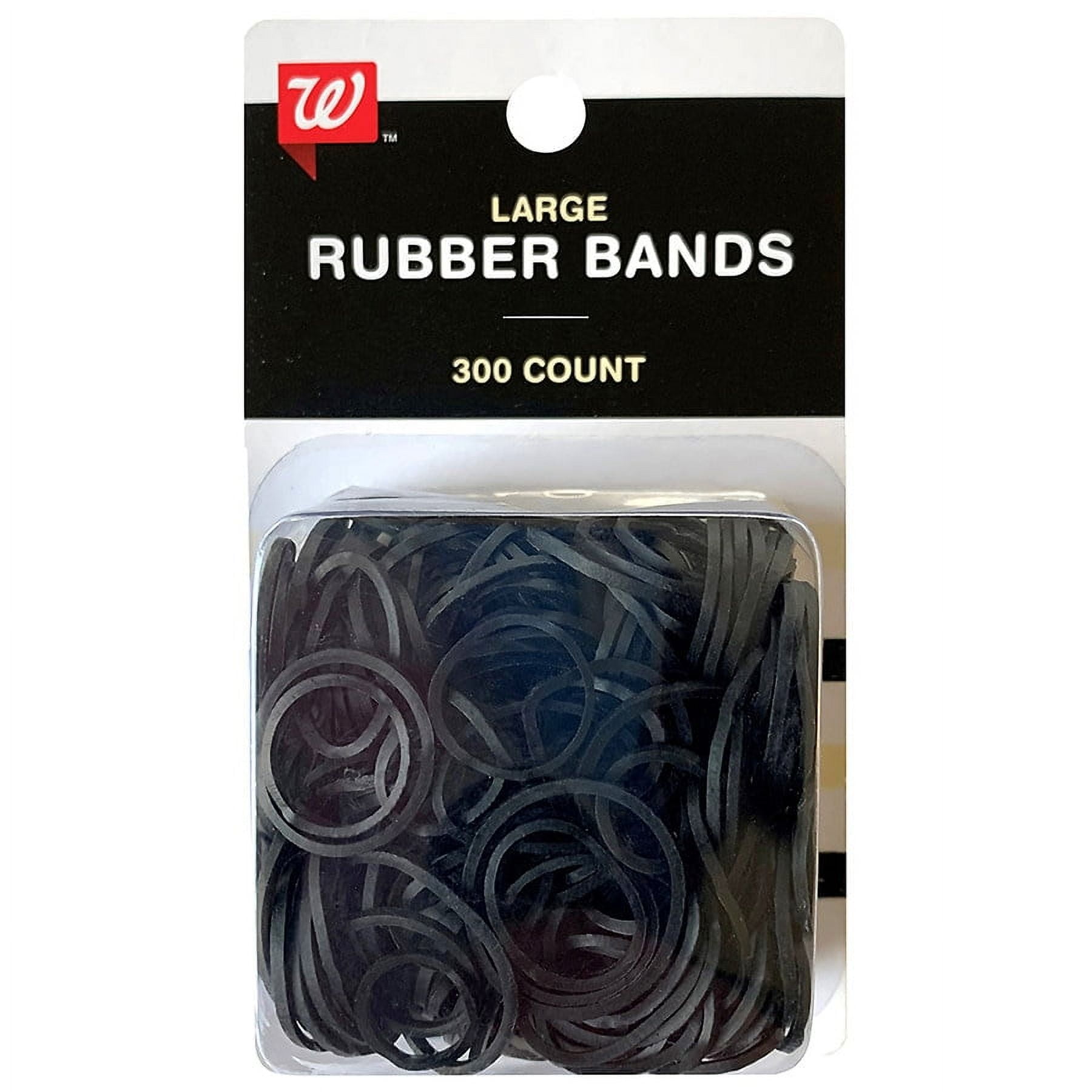 (4 pack) Walgreens Large Silicone Hair Rubber Polybands, Black, 300-Pieces