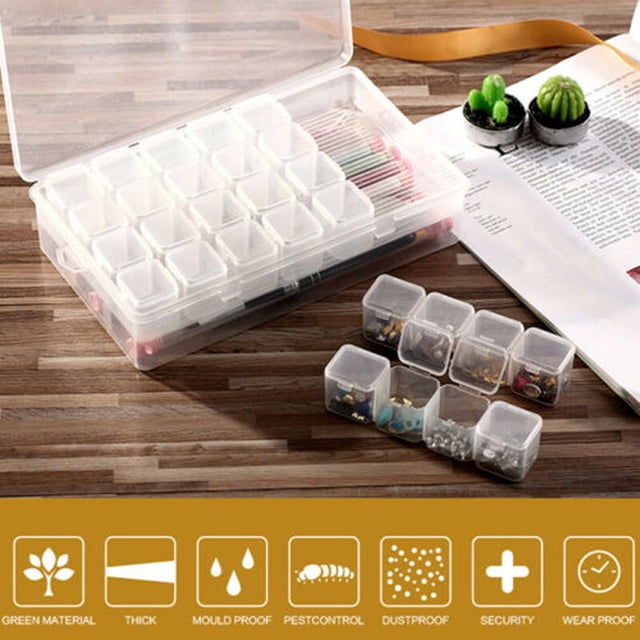 DIY Display Container Storage Grid Transparent Case Box Glass Box Jewelry Beads Housekeeping & Organizers