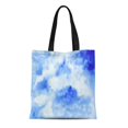 thumbnail image 1 of NUDECOR Sac en Toile Réutilisable Sac de Courses Vert Blob Main Aquarelle Abstrait Ciel Bleu Nuages Colorés Craquelé, 1 of 1