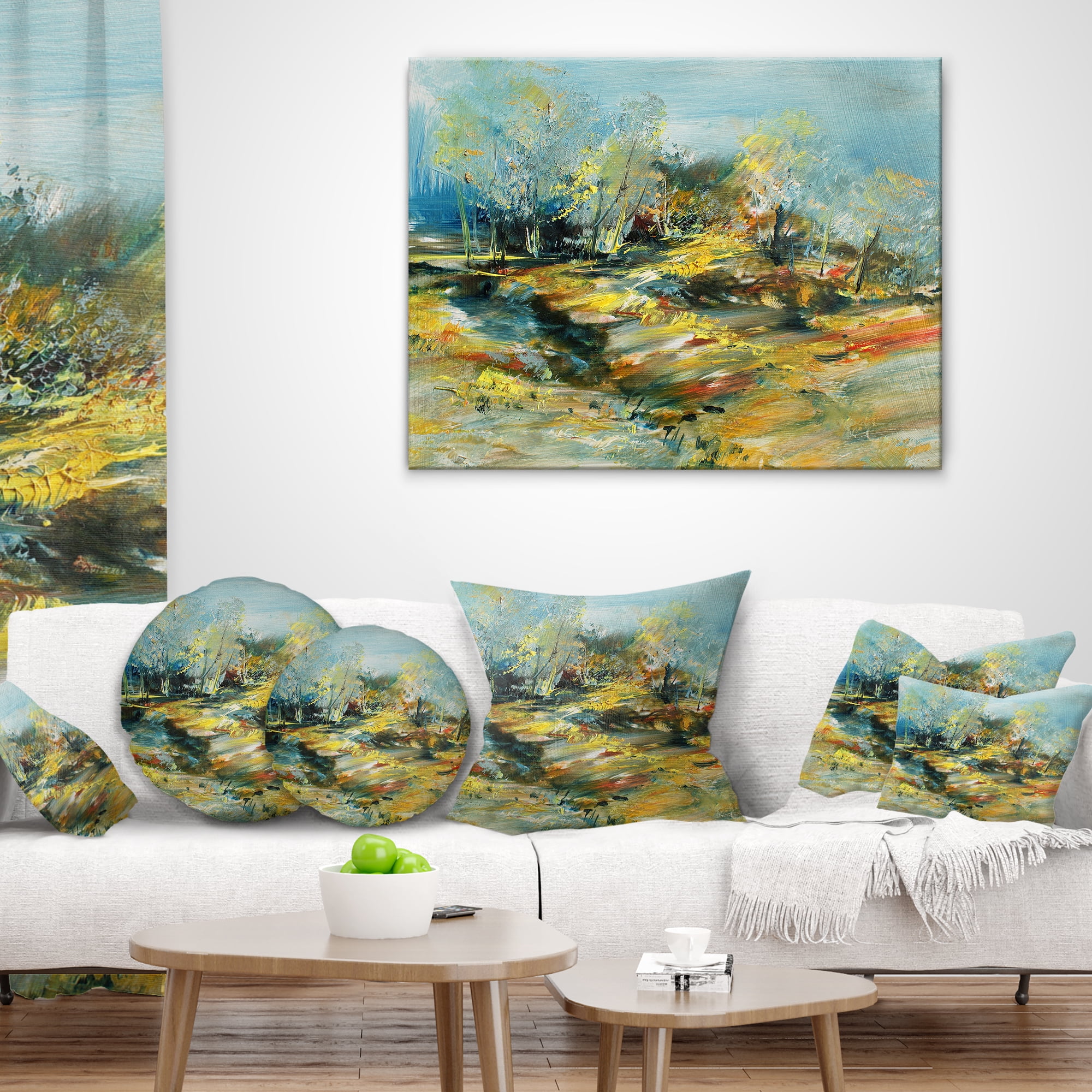 Designart Abstract Landscape - Abstract Throw Pillow - 12x20