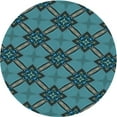 thumbnail image 1 of Ahgly Company Machine Washable Indoor Round Transitional Dark Blue Grey Blue Area Rugs, 8' Round, 1 of 7
