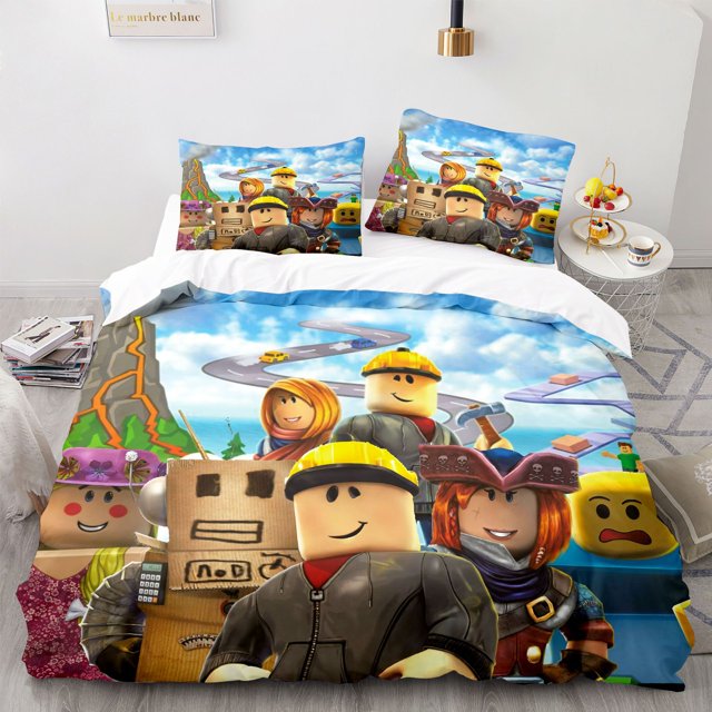 siniker Bedding Set Kids Quilt Cover 3D Cartoon Playing Bed Cover Set with Pillowcase and Zipper Closure