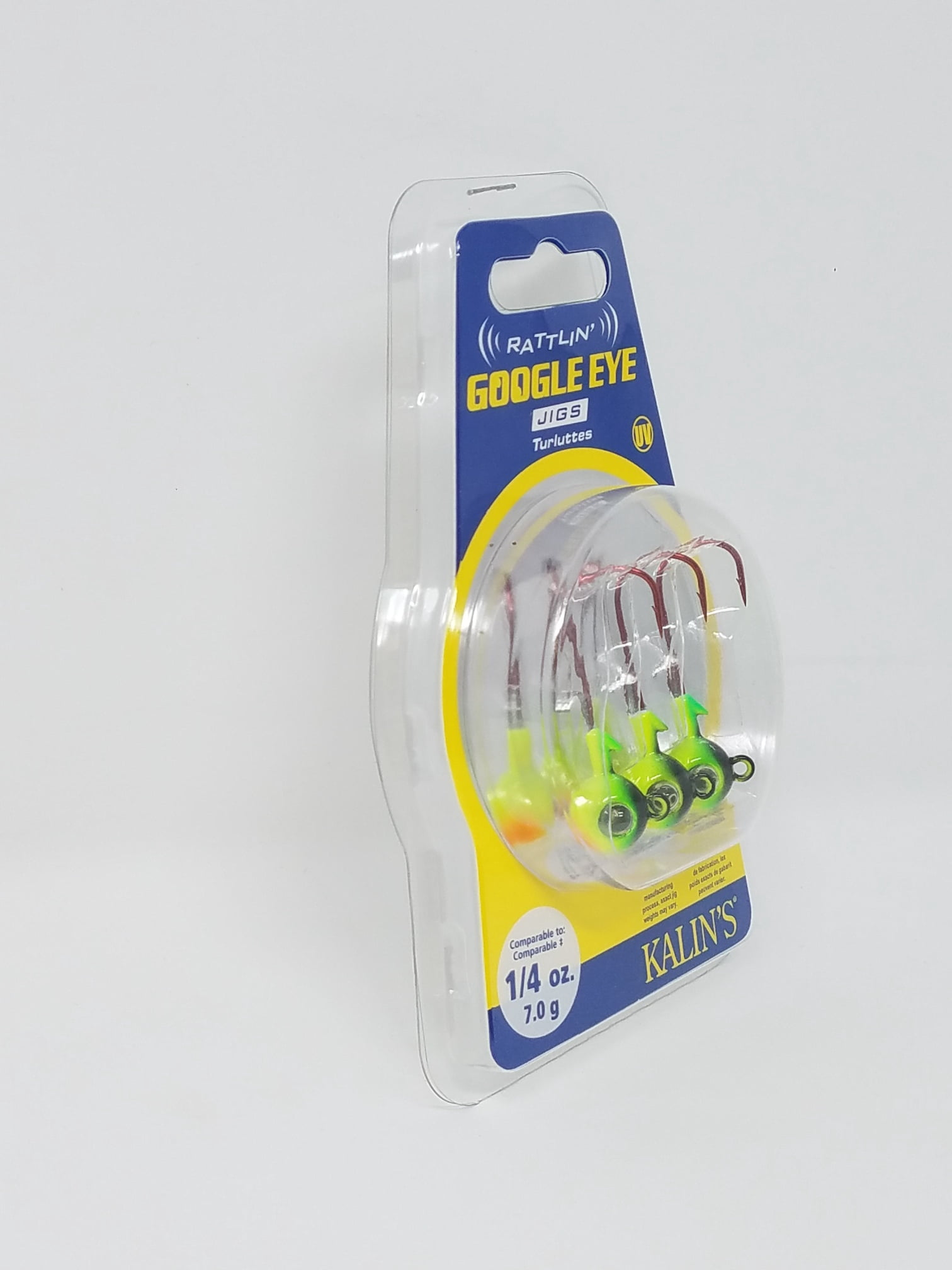 (2 pack) Acme Tackle Kalins Google Eye Rattlin Soft Plastics Fishing Lure Jig 1/4 oz. Firetiger 3 Pack