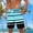 Light Blue, variant on COSFO Quick Dry Mens Swim Shorts Striped Casual Summer Board Shorts Breathable Drawstring Beach Elastic Waist Loose Fit Bathing Suits