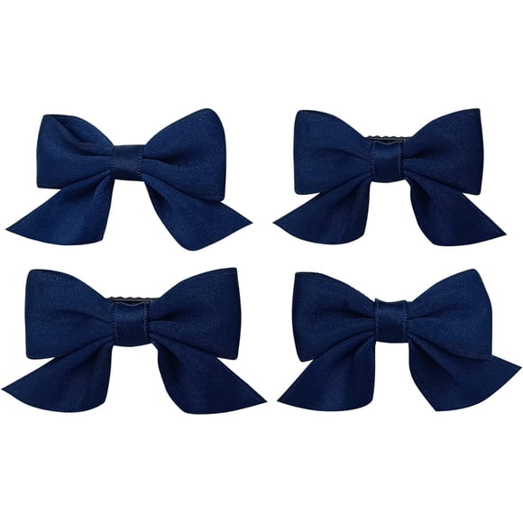 4 pinzas para el cabello con lazo para mujeres y niñas, accesorios para el cabello de color sólido, pinzas para el cabello simples y lindas, horquilla para el cabello, color azul marin