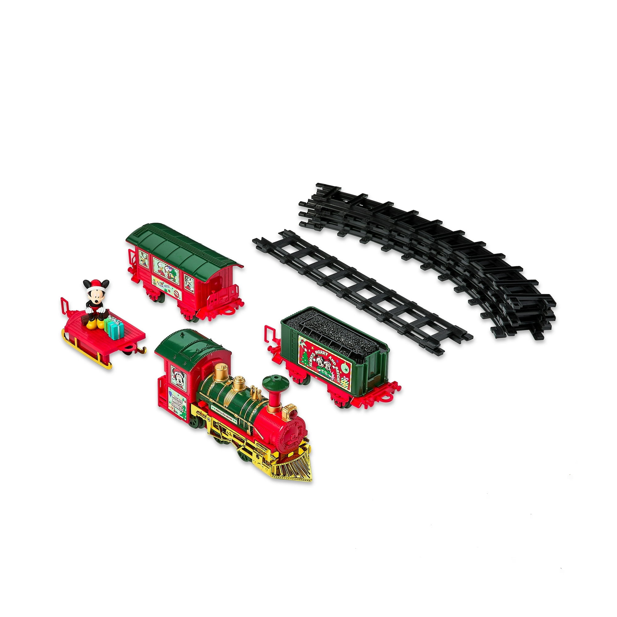 Disney Mickey Mouse Express Train Set, 12-Piece Red Plastic Toy