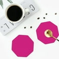 thumbnail image 5 of Kll Octagon Drink Coasters Set Of 4,Pu Leather Absorbent Coasters Set Decorative Coffee Cup Coasters Housewarming Gift For Home Decor-Darkmagenta, 5 of 9