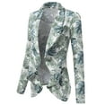 thumbnail image 2 of Doublju Women's Long Sleeve Draped Wide Shawl Lapel Blazer with Plus Size, 2 of 4