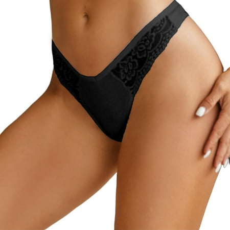 

XZHGS Striped Fall underwear Packs Women s Low Rise Lace Tee Seductive Thin Breathable underwear Women underwear Boyshorts Black