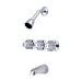 thumbnail image 3 of Central Brass 0968 Three Handle Tub & Shower Set - Polished Chrome, 3 of 3