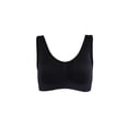thumbnail image 1 of INSPIRAR CHIC Sujetadores deportivos de yoga sin costuras y sin alambre para mujeres con almohadillas removibles, talla M 30A/B, color negro, 1 of 5