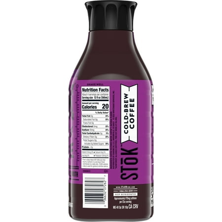 SToK Black, Unsweetened, Dark Roast Extra Bold Cold Brew Coffee, 48 fl oz Bottle