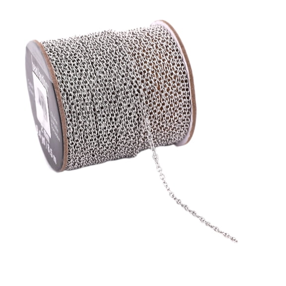 Bead Landing Jewelry Chain - Layering Stainless Steel Nickel Free - Silver - 9.4 yd. Length - 1-Spool