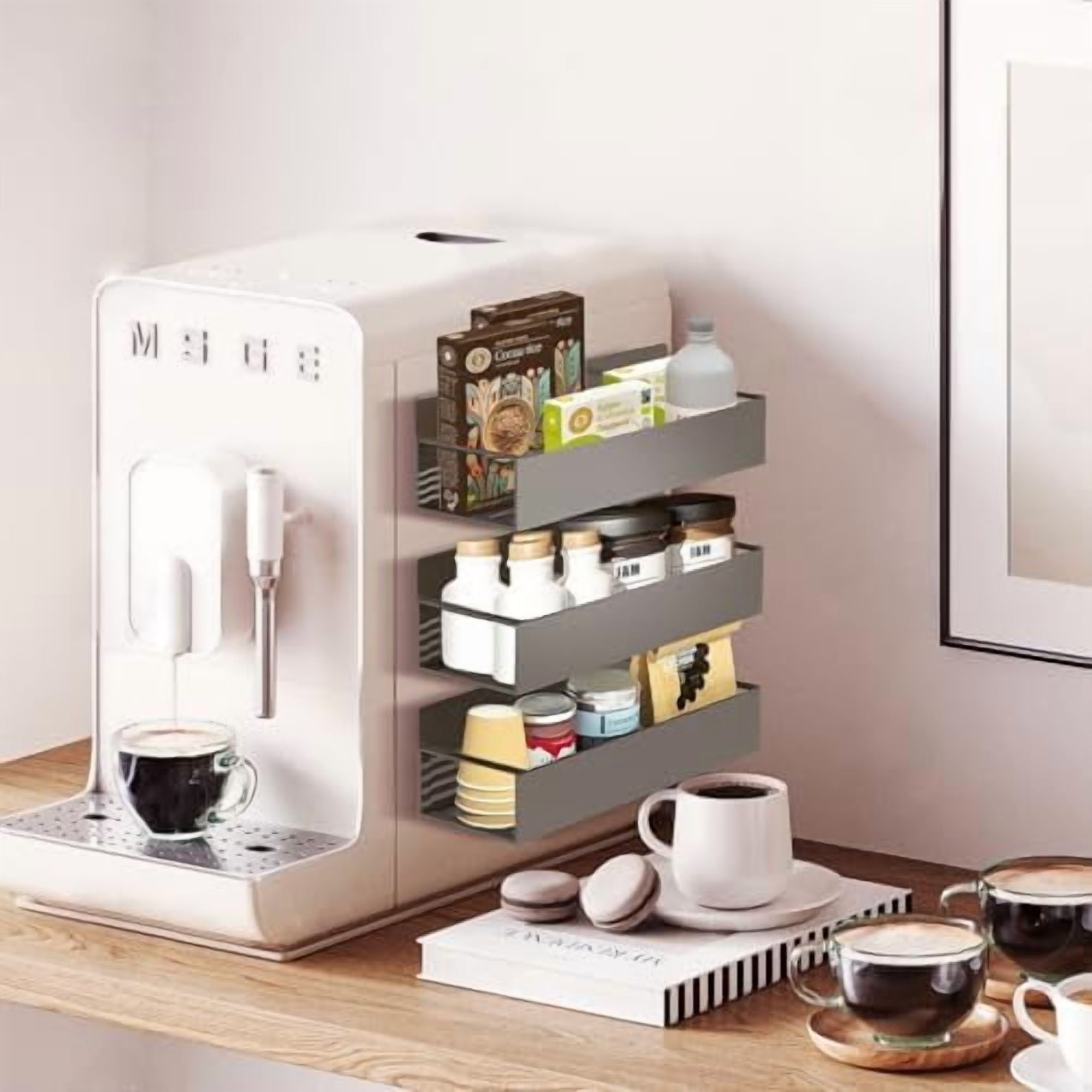 Magnetic Spice Rack for Refrigerator Magnetic Shelves Storage Seasoning Organizer for Fridge(4pack-Bronze)