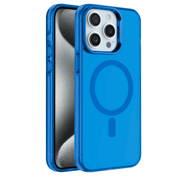 Funda Case Deluxe Ergonomica Compatible Con Magsafe De Mr. Gadgets, Con Tecnología Qi, Anticaídas, Máxima Protección, Para iPhone 14 PRO Color Azul.