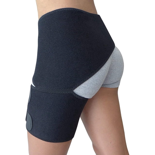 Faja de cadera - Faja para aliviar el dolor de isquiotibiales y ciática - Faja de compresión para flexión de cadera, ingle, articulación sacroilíaca, artritis, bursitis, nervio ciático para hombres y
