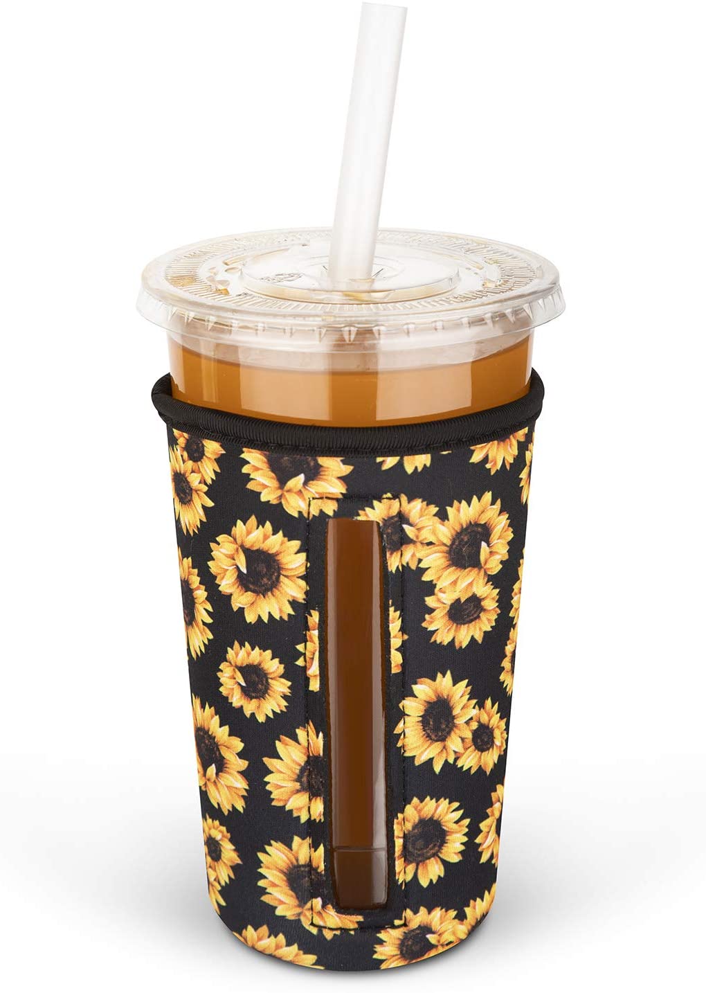 Black, Small Koffee Kover Insulated Neoprene Iced Beverage Sleeve for Starbucks Grande Dunkin Donuts Small and similar iced beverage cups