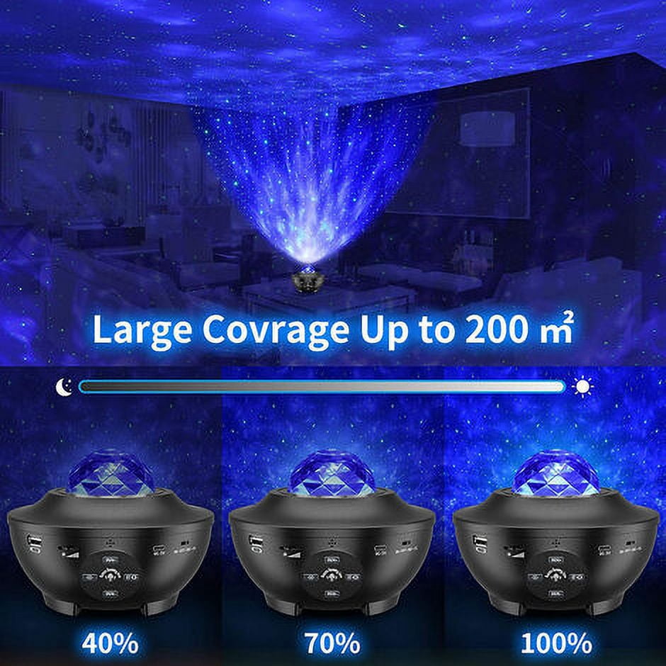 Star Projector, Star Light Galaxy Projector Led Planetarium Star Light Projector, Children's Night Light with Voice Control/Bluetooth/Timer for Baby Room Home Decoration