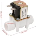 thumbnail image 3 of Solenoid Valve, DC 12V G1/2" NC Plastic Water Inlet Solenoid Valve 0.02-0.8 MPA Normally Closed Electric Solenoid Valve, 3 of 5