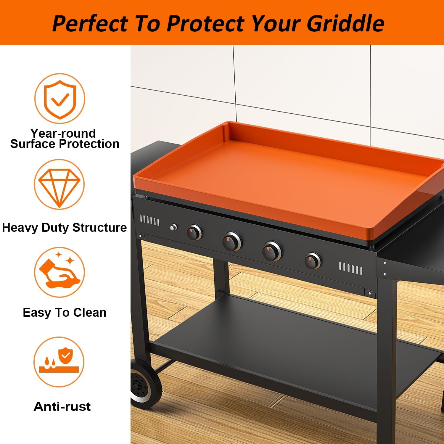 36" Silicone Griddle Mat, Upgrade Full-Edge Top Covers for Blackstone, Seasoning Cooking Protective Cover, Reusable and Durable
