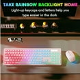 thumbnail image 2 of Wagpak Wireless Keyboard and Mouse Combo RGB Backlit Rechargeable 2.4GHz Quiet 108 Keys Keyboard-Light Pink, 2 of 9