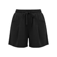 thumbnail image 6 of VBVC Women's Drawstring Cotton-Linen Shorts,Breathable Shorts For Women,Ladies Lightweight Summer Beach Bottoms with Pockets,Black,S-2XL, 6 of 9