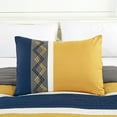 thumbnail image 3 of Chezmoi Collection Jaxson King Bed in a Bag 7-Piece Comforter Set with Sheets Modern Pleated Stripe Embroidered Navy/Gray/Yellow/White Zigzag Lightweight All Season Bedding, 3 of 10