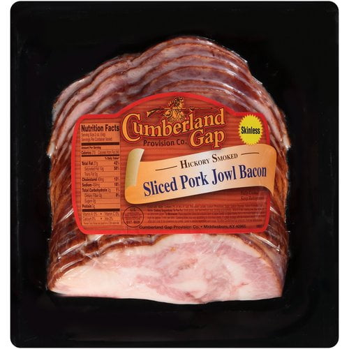 Cumberland Gap Sliced Hickory Smoked Pork Jowl Bacon, 1.0 2.26 lb
