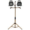 Designers Edge L14SLED Orange 1000-Watt Twin-Head Adjustable to 68" Halogen Work Light with Telescoping Tripod Stand