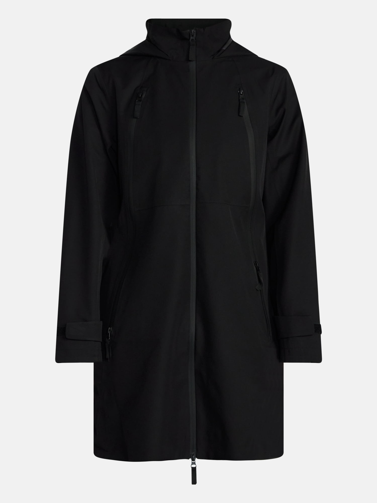 Ozark Trail Women's and Women's Plus Long Zip Rain Jacket with Hood, Sizes XS-3X