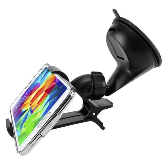 Easy One Hand Mount Car Holder Windshield Dash Clipper Cradle Window Rotating Dock Stand Suction O4Y Compatible With Alcatel Idol 5S 5 4S, Fierce 4, 1x Evolve - iPhone XS Max XR