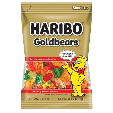Haribo Gummi Candy, Original Goldbears, 8 Oz. Bag