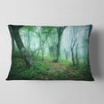 thumbnail image 2 of Designart Trail Through Green Forest - Landscape Photography Throw Pillow - 12x20, 2 of 5