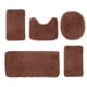 thumbnail image 2 of Juego de 5 alfombrillas de baño de color liso | Terciopelo de pelo largo ultrasuave | Reverso superabsorbente y antideslizante | Lavable a máquina y de secado rápido | Alfombras y tapetes de bañ, 2 of 5