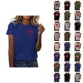 thumbnail image 1 of T-shirt Femme Saint-Valentin 2026 Mode Manches Courtes Col Rond Cœur Graphique, 1 of 4